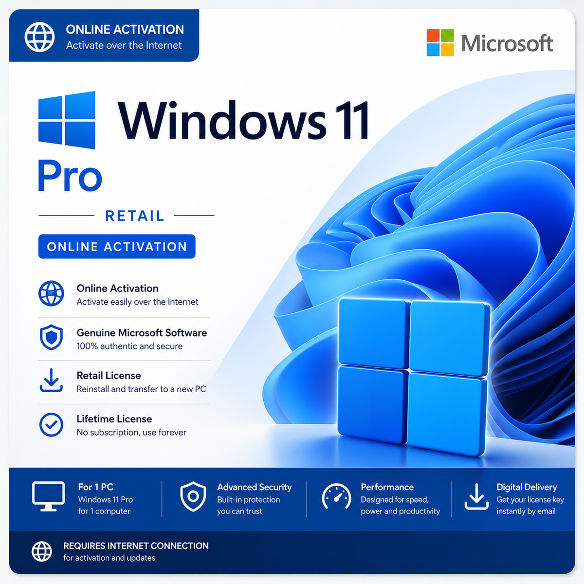 Windows 11 Pro Retail Online Activation